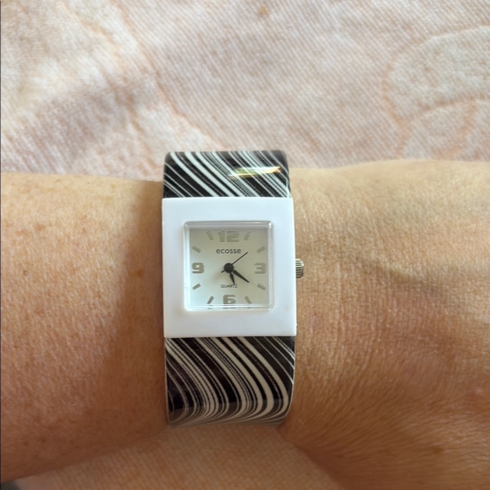 Black and White Bangle Watch